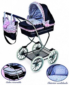 DeCuevas Коляска для кукол с сумкой - Романтик, 90 см. (DeCuevas, 80214) DeCuevas Коляска для кукол с сумкой - Романтик, 90 см. (DeCuevas, 80214)